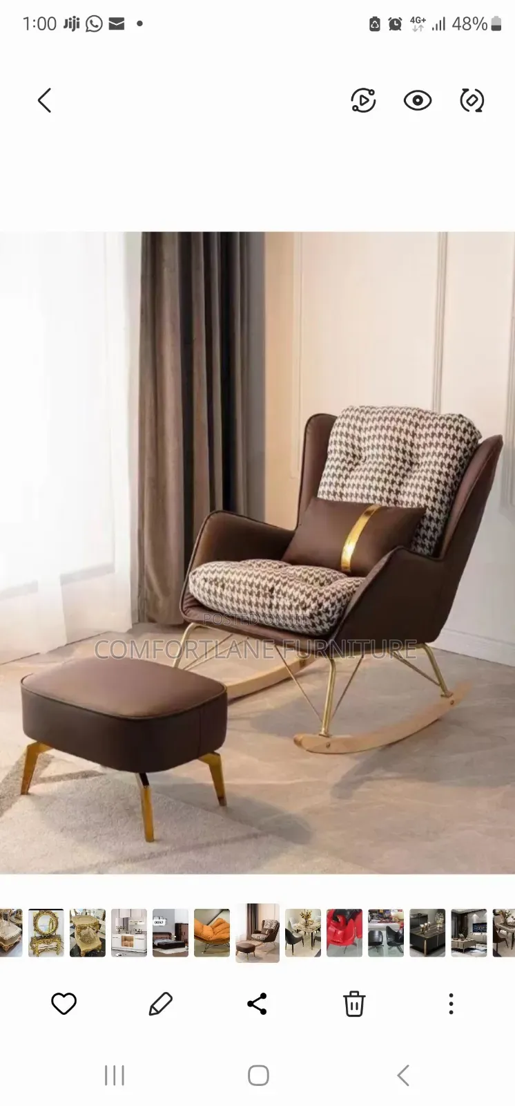 Comfortable Rocking Chair With Footrest