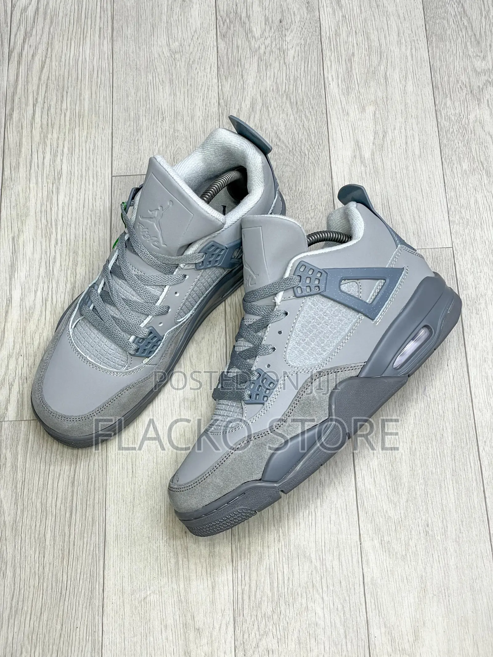 Original Air Jordan 4 Retro Paris Olympic Grey Sneakers