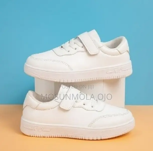 Anti-Slip Children's Low Top Casual Sneakers - 38- White