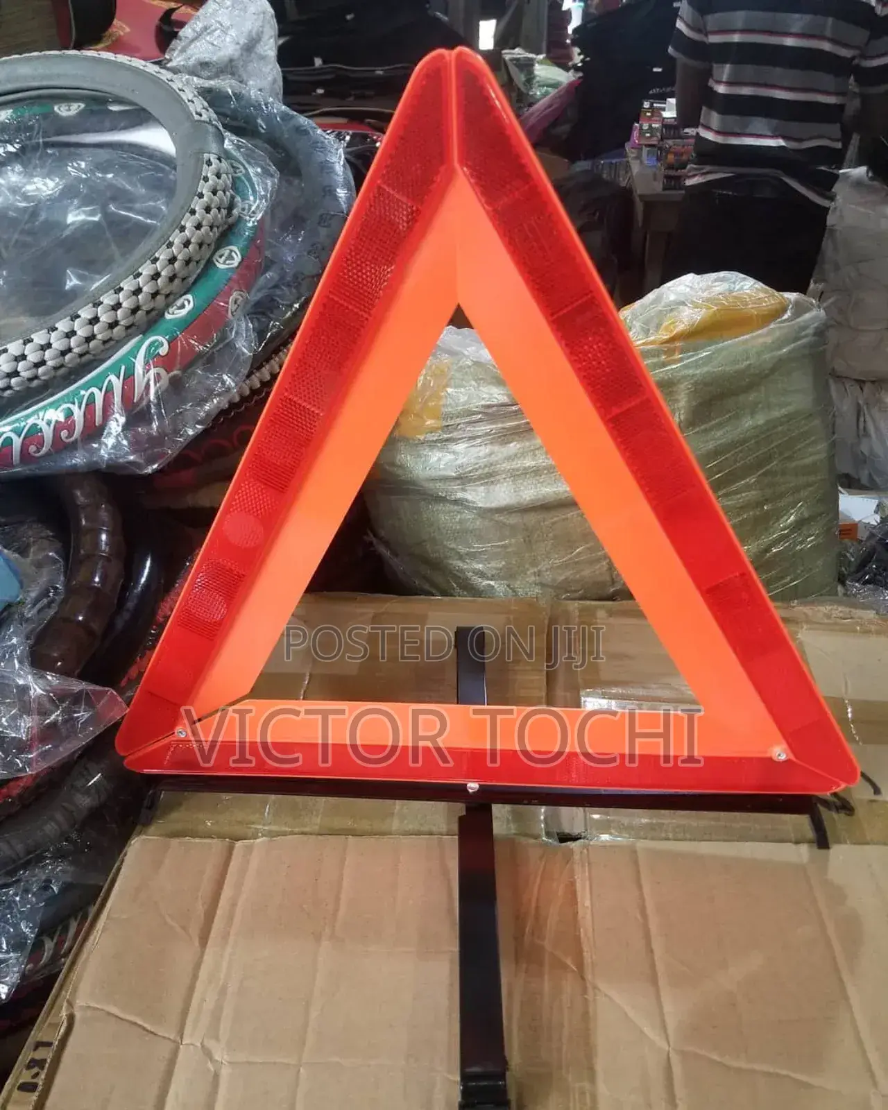 Car Safety Triangle Caution Road Sign