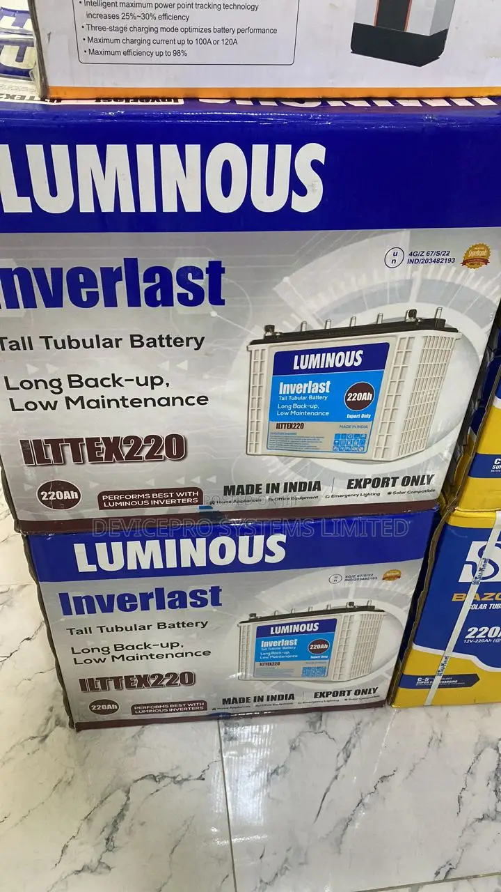 Luminous Inverlast 220ah/12v Tubular Battery