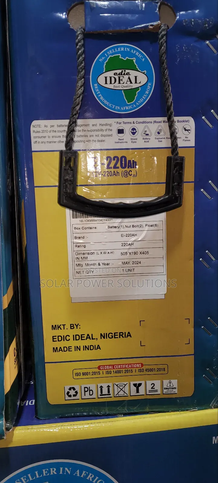 Edic Ideal 220ah Tubular Battery