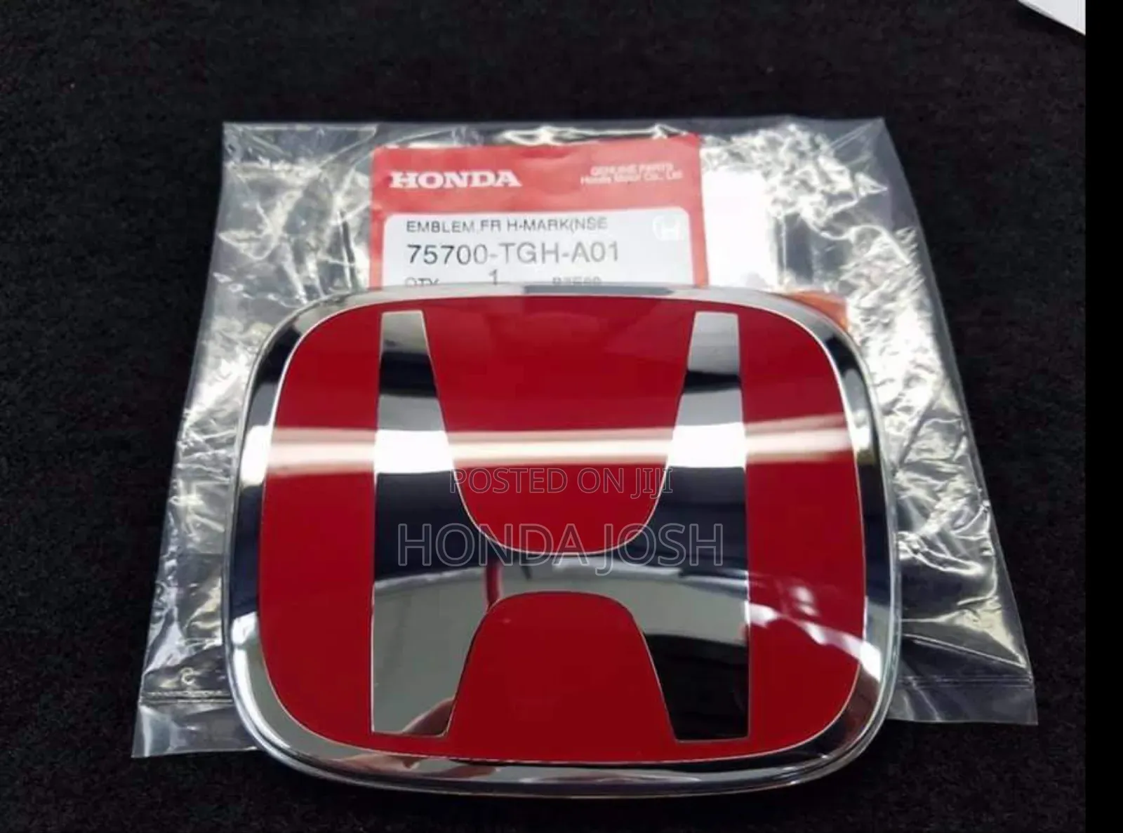 Honda H Logo Emblem Red Colour (Fancy Type)