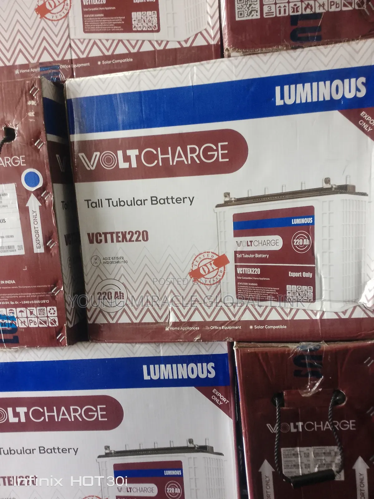 Luminous Voltcharge Tubular Battery 220ah/12v