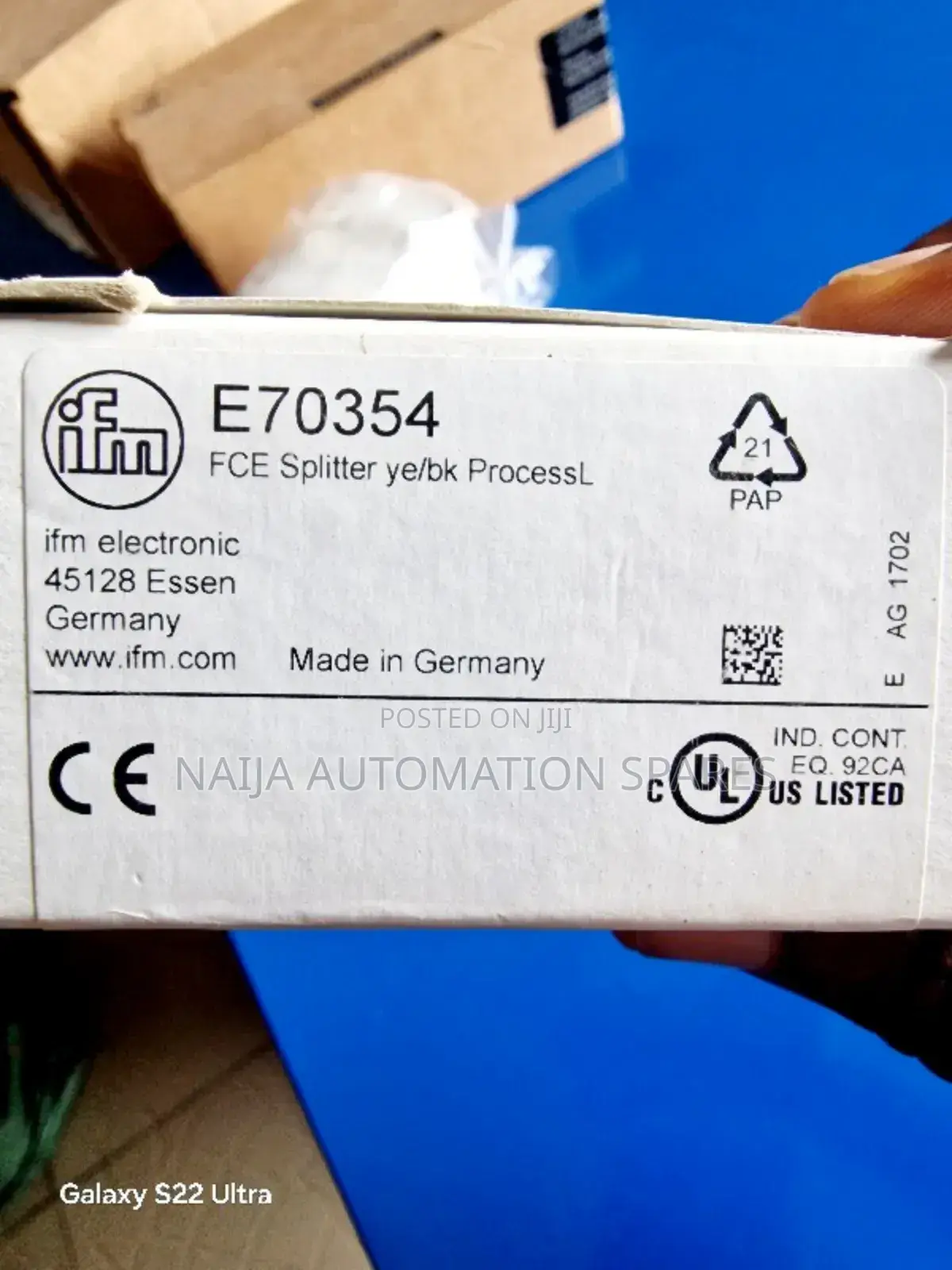 Ifm | E70354 | Fce Splitter Ye/Bk