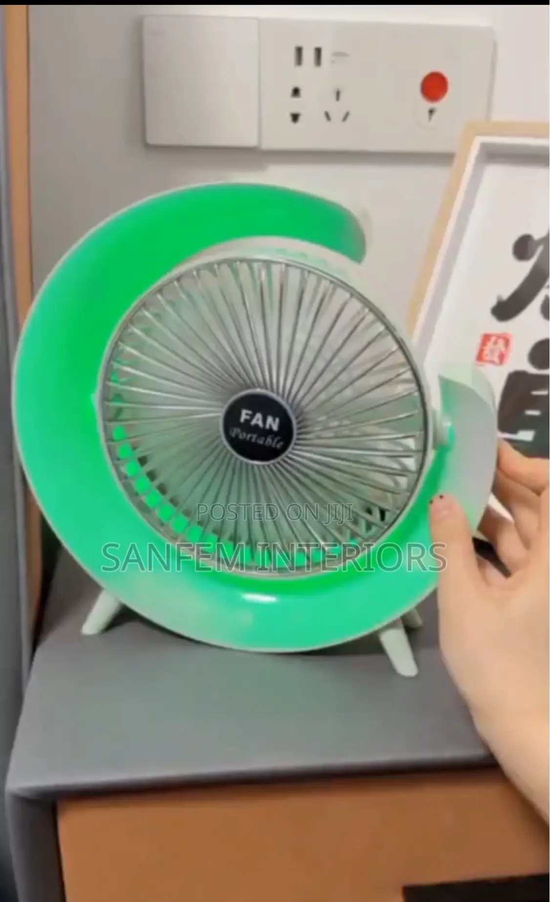 Multiple Colors Fashion Led Light Rotational Fan