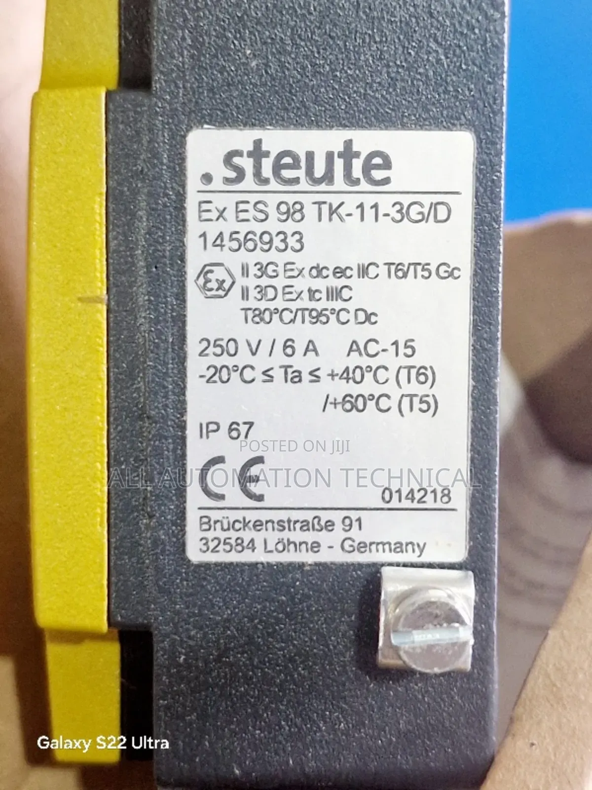 Steute Ex Position Switch |
Ex ES 98 TK-11-3G/D | 1456933