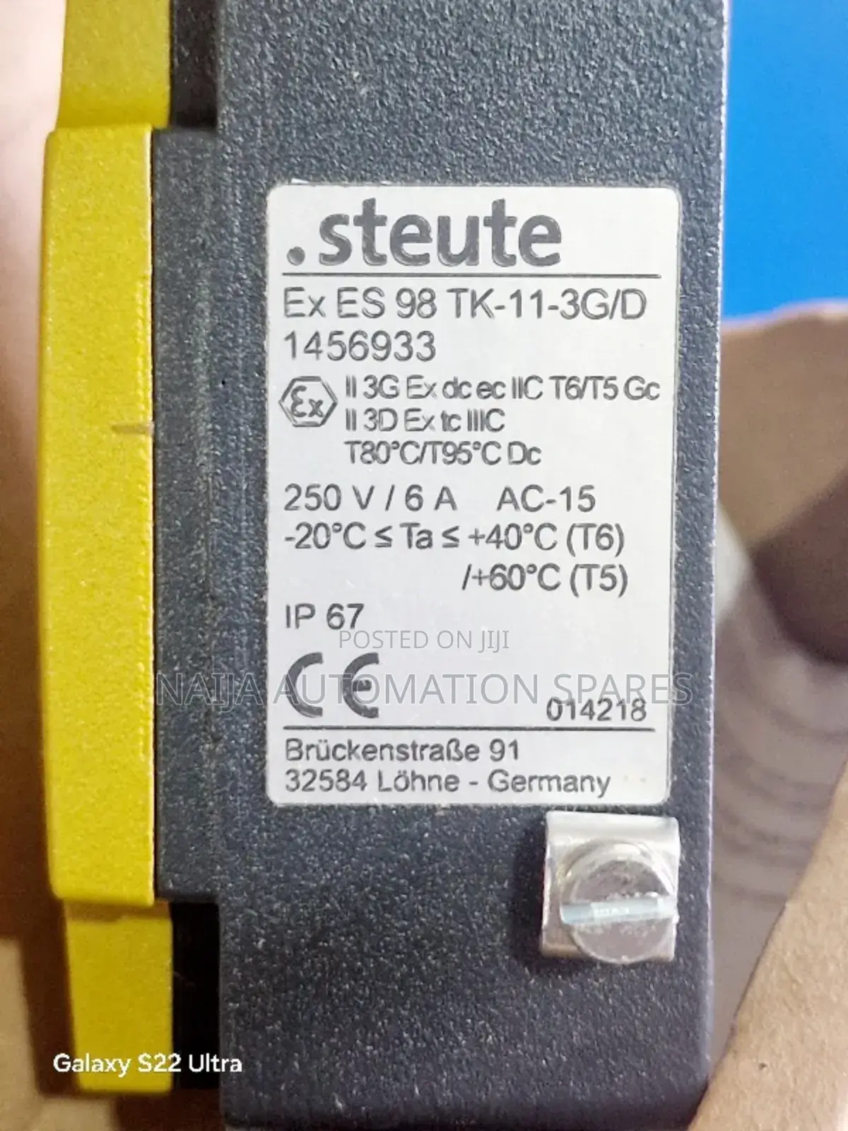 Steute Ex Position Switch |
Ex ES 98 TK-11-3G/D | 1456933