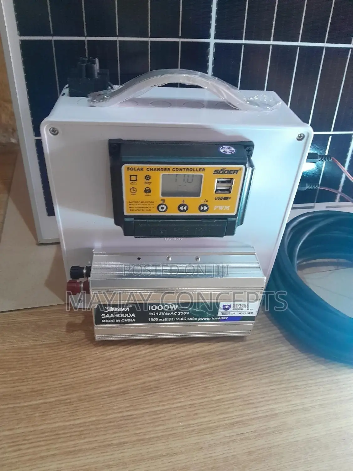 1000w Solar Generator+Panel+Bulb for Tv/Laptop/Fan/Blender