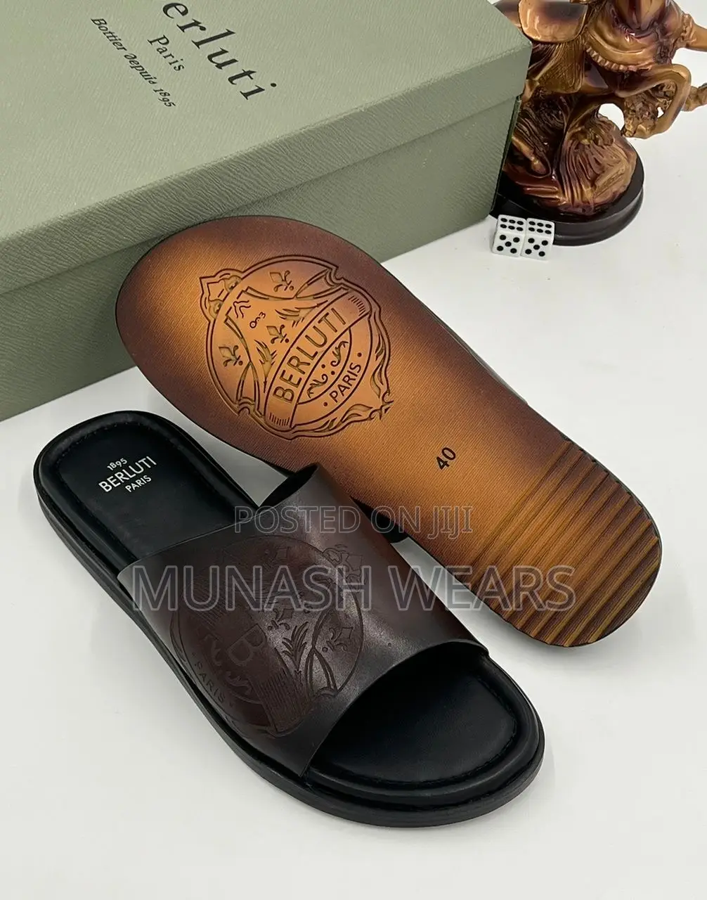 Italian Berluti Leather Slipers