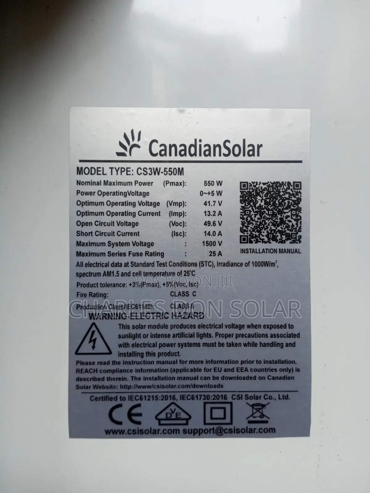 550w Canadian Solar Panels