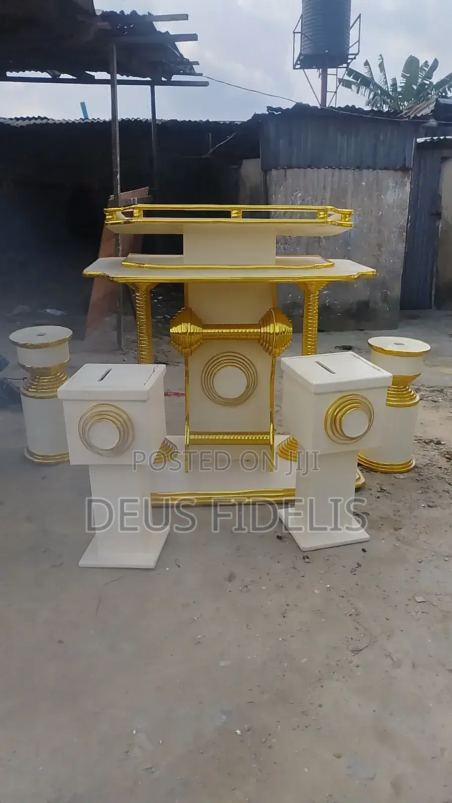 Church Pulpit,Flower Vase and Offering Box