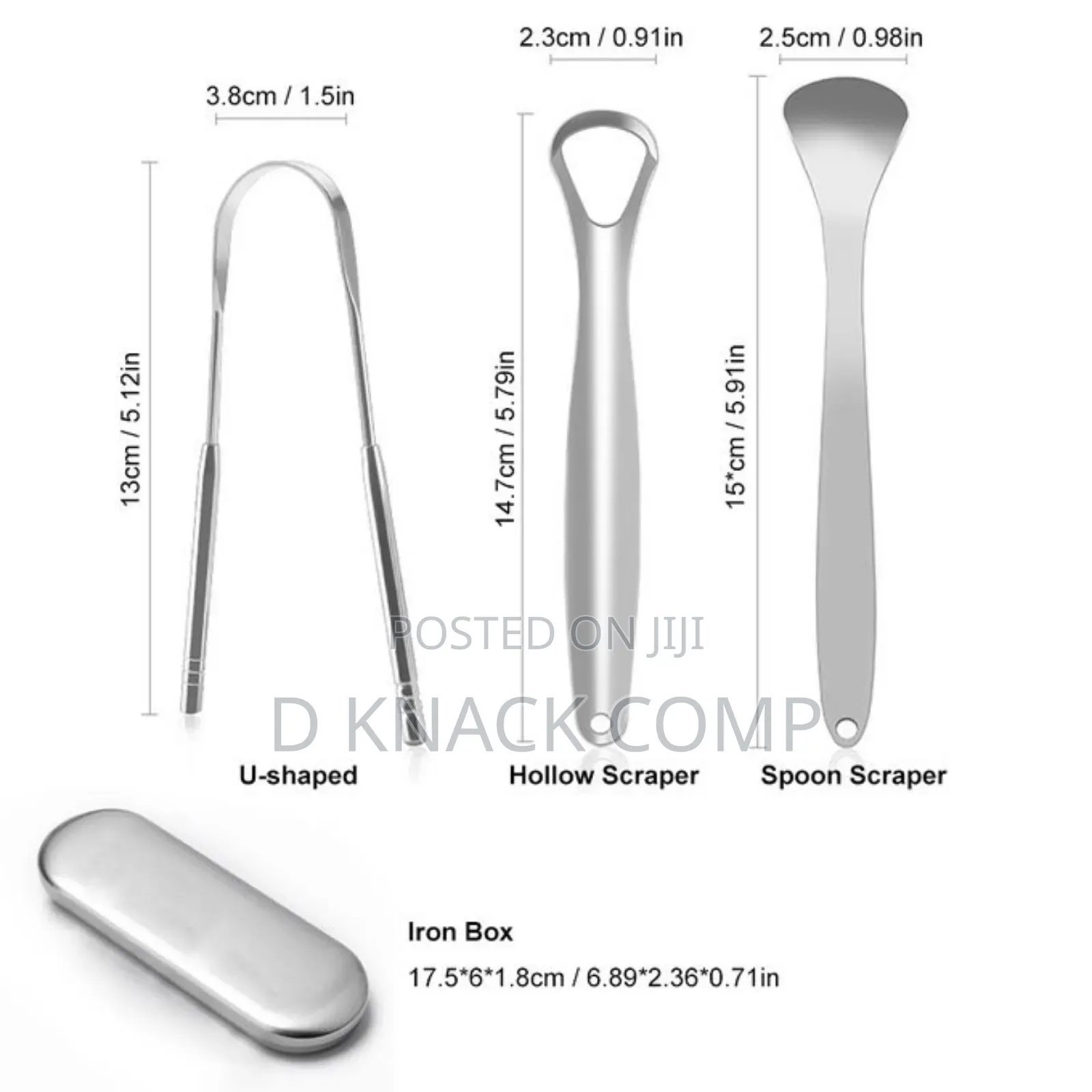 3 Set Tongue Scraper Stainless Steel Oral Cleaner