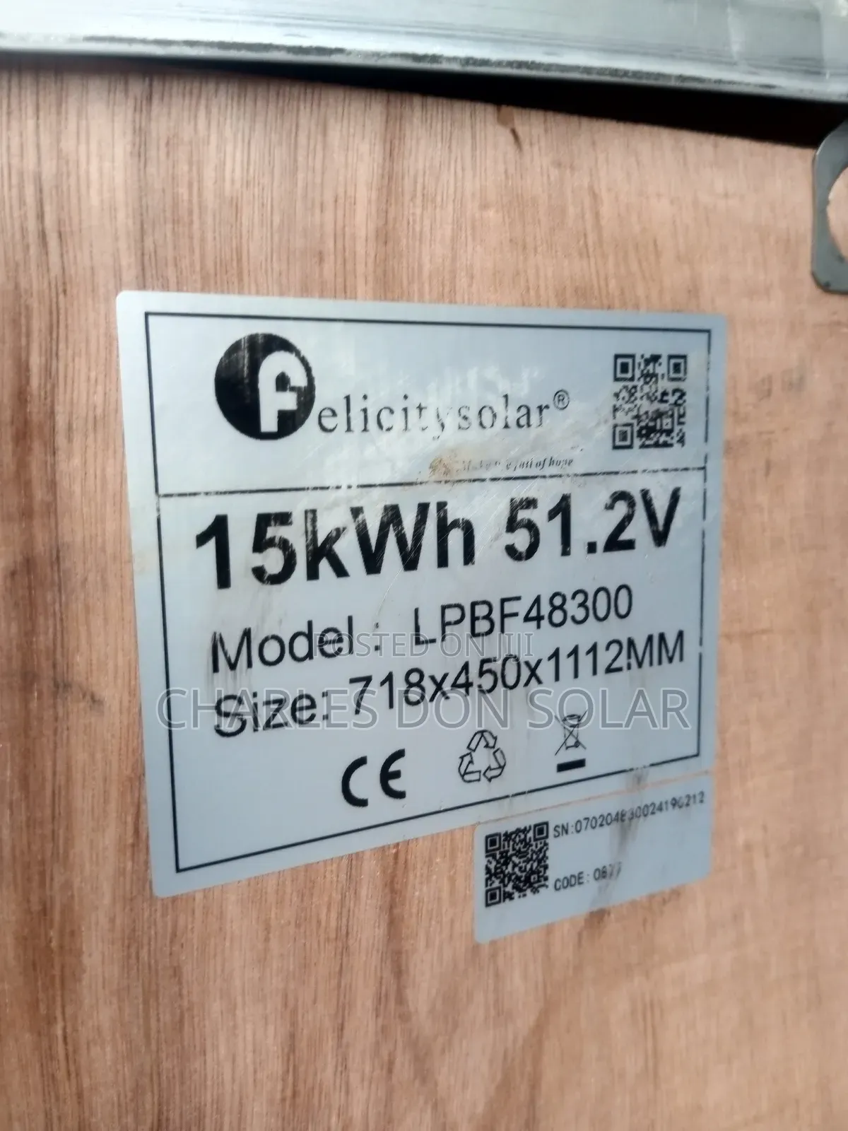 15kwh 51.2v Felicity Lithium Ion Battery