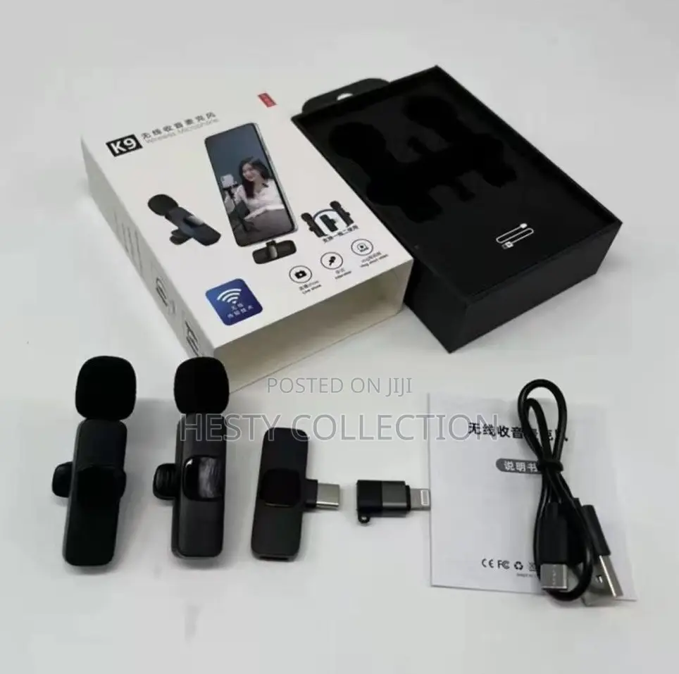  Wireless Double Microphone for iPhone, Type C, Android