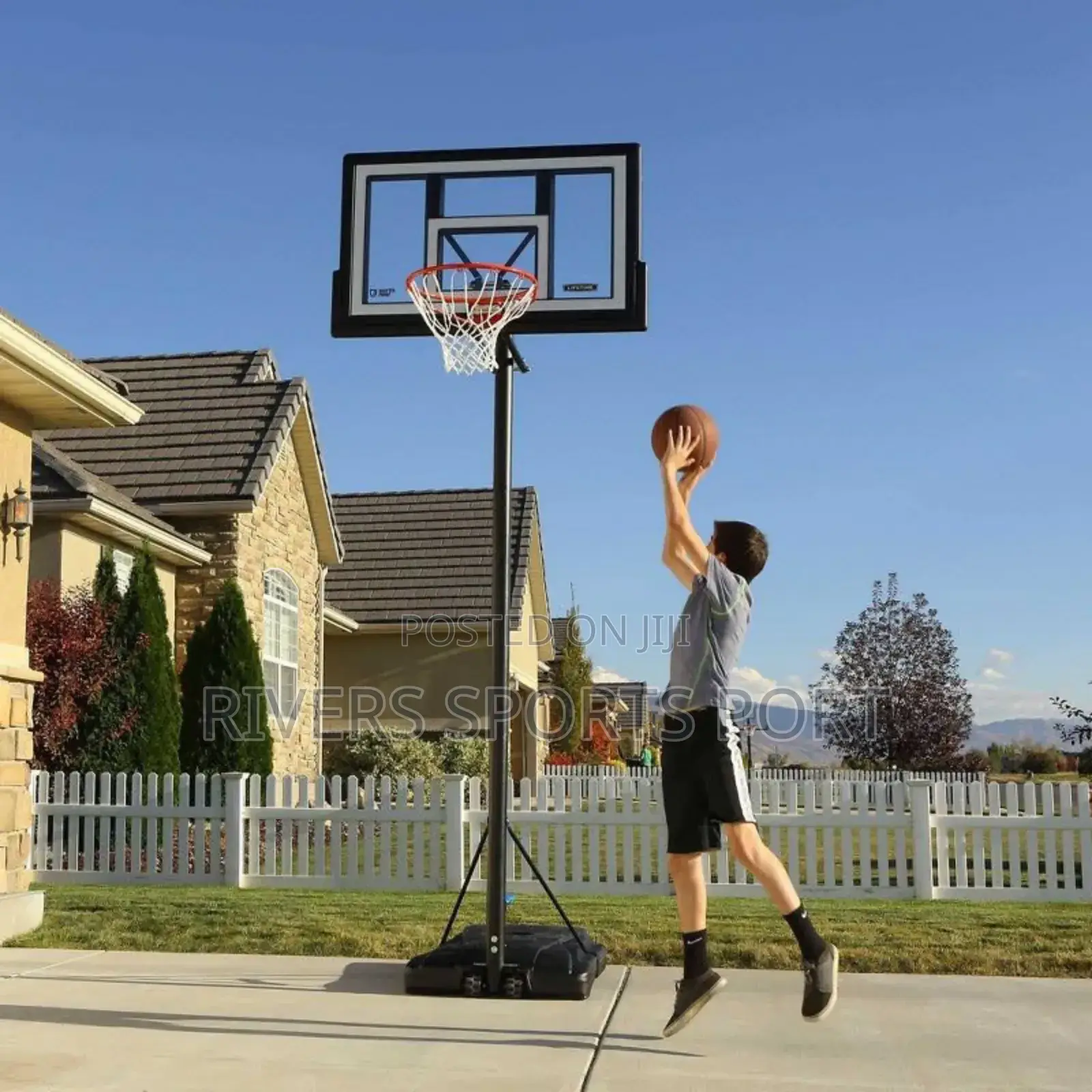 10ft Basketball Complete Stand With Rim and Free Basketball