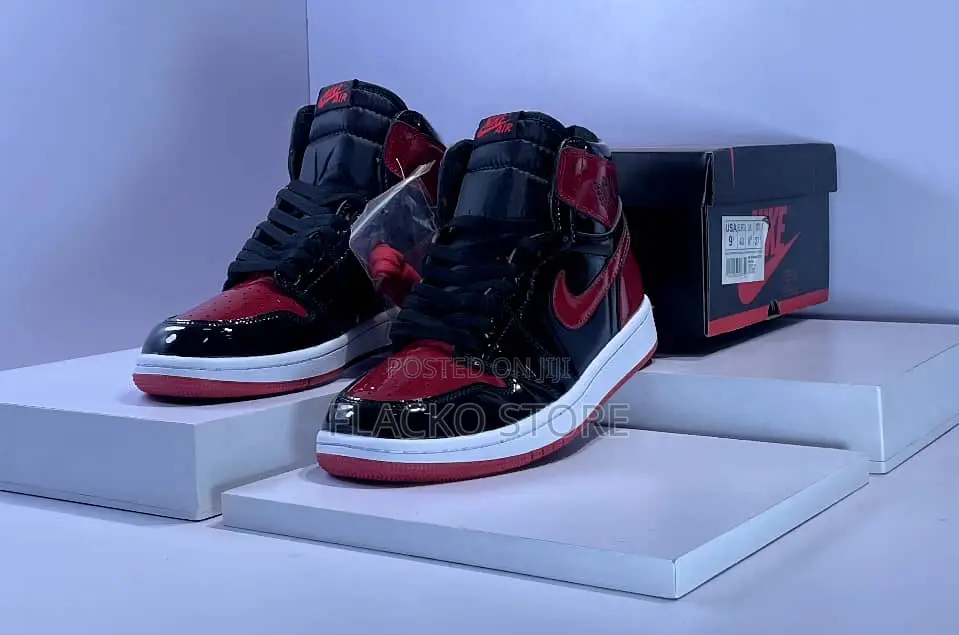 Original Air Jordan 1 High Og Patent Bred Sneakers