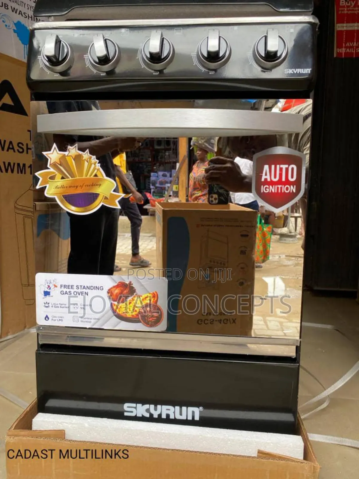 Skyrun 4 Burner Gas Cooker With Oven