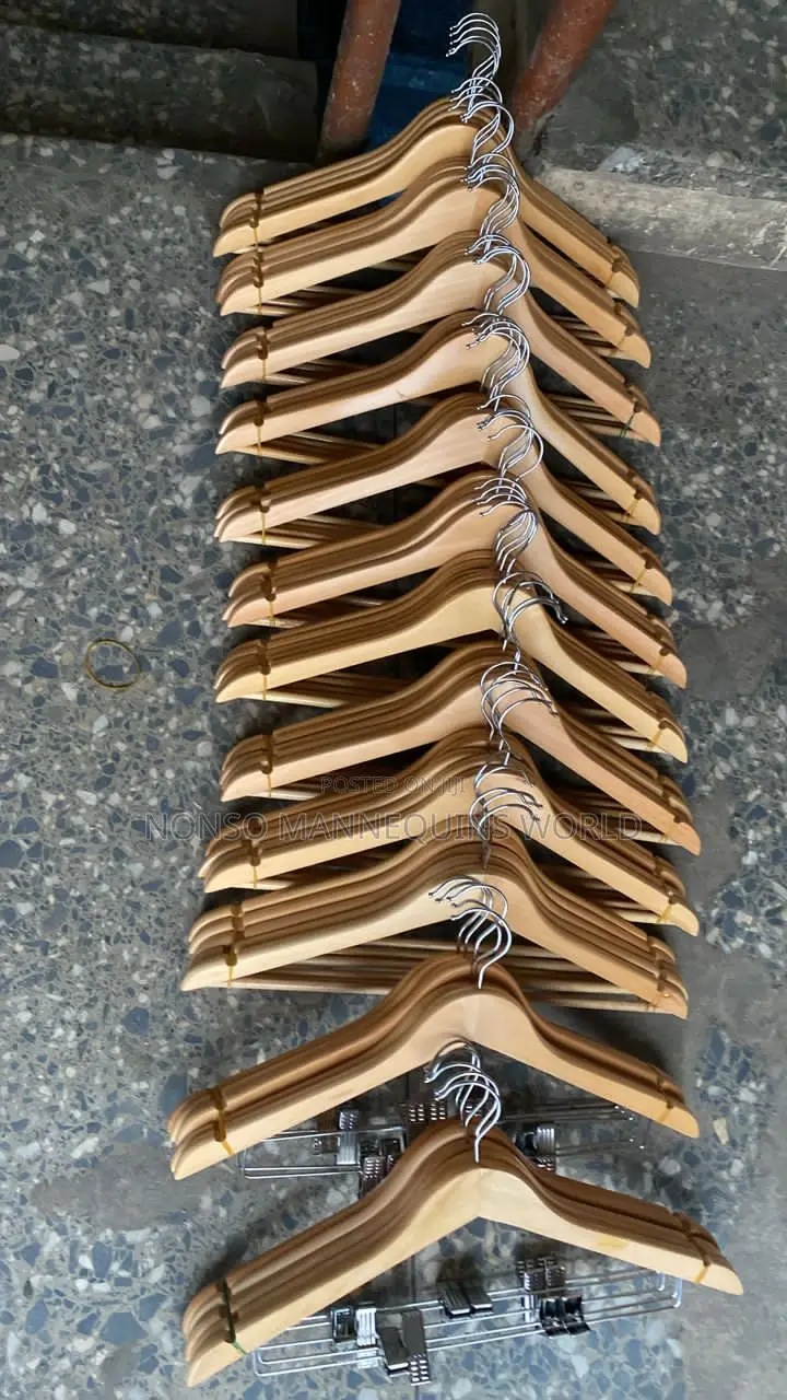 10 Pieces of Wooden Glossy Hangers