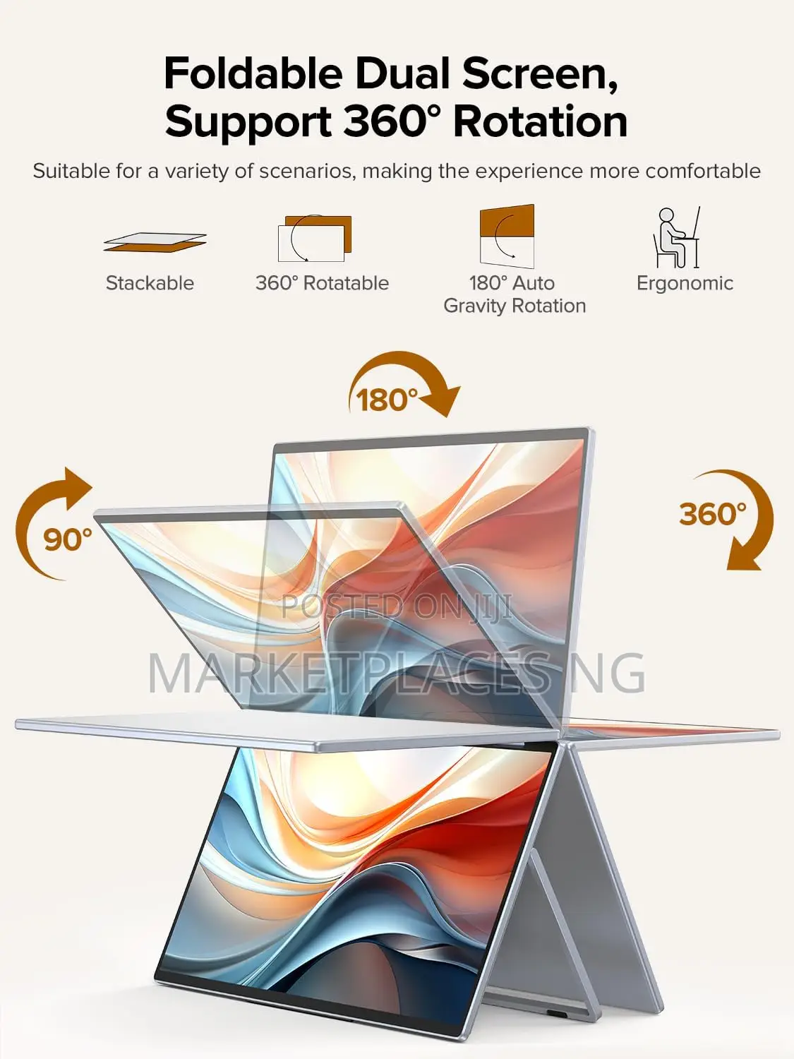 UPERFECT Delta Dual Screen Folding Portable Monitor