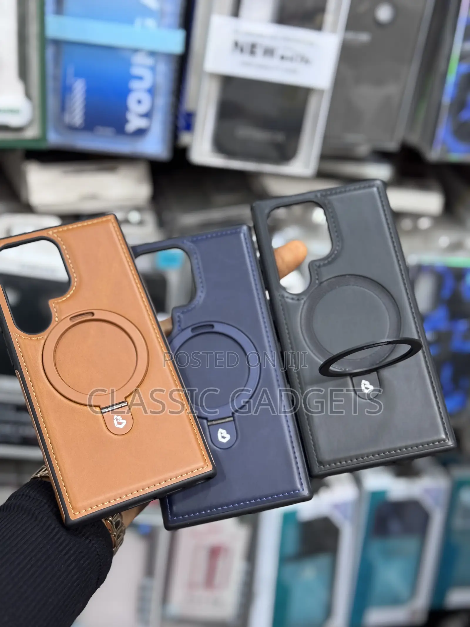 Leathermagsafe Case With Magnetic Stand for Galaxy S24ultra