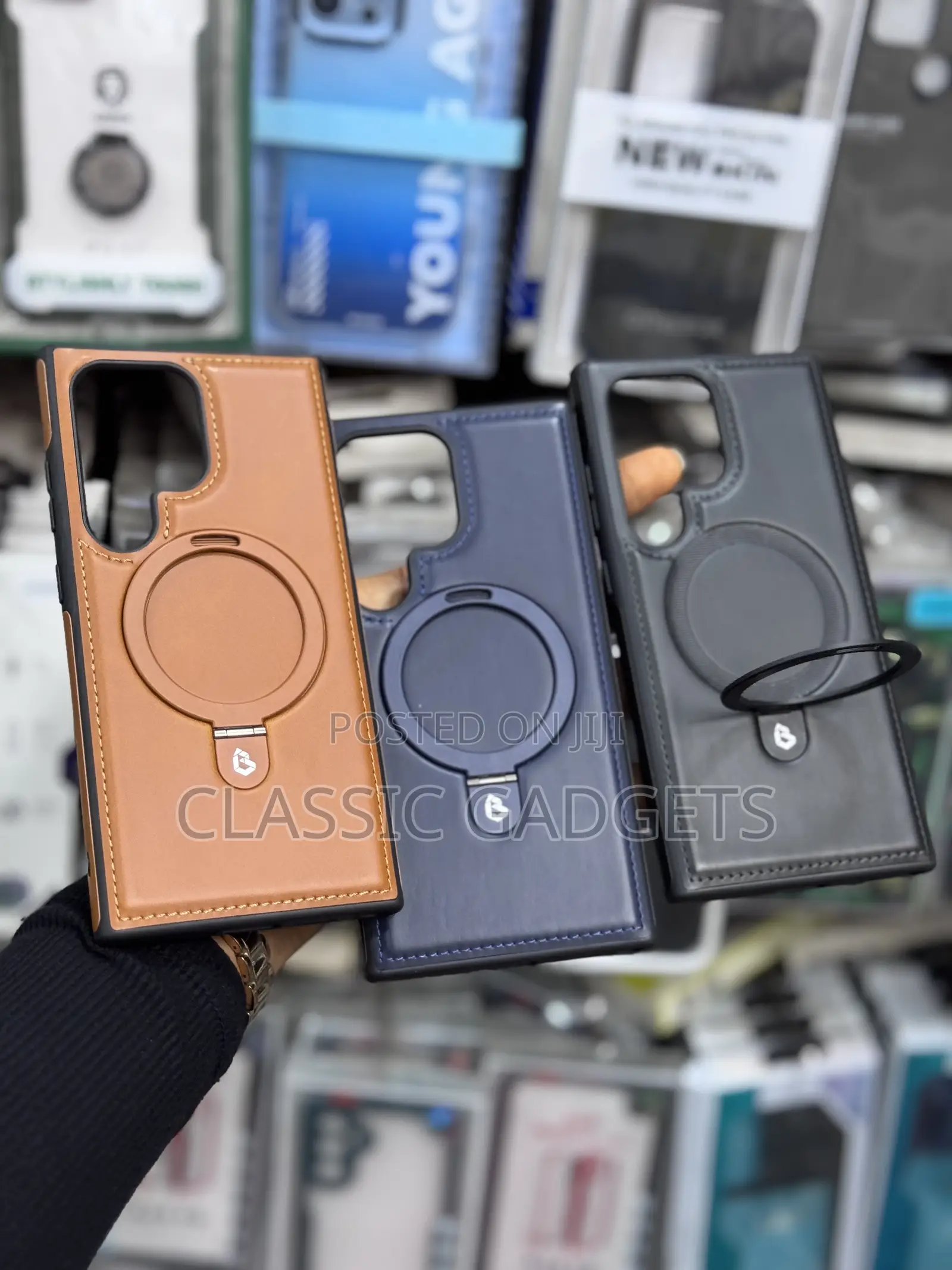 Leathermagsafe Case With Magnetic Stand for Galaxy S24ultra
