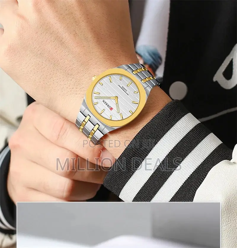 Polished Steel Men’S Luxe Wrist Watch