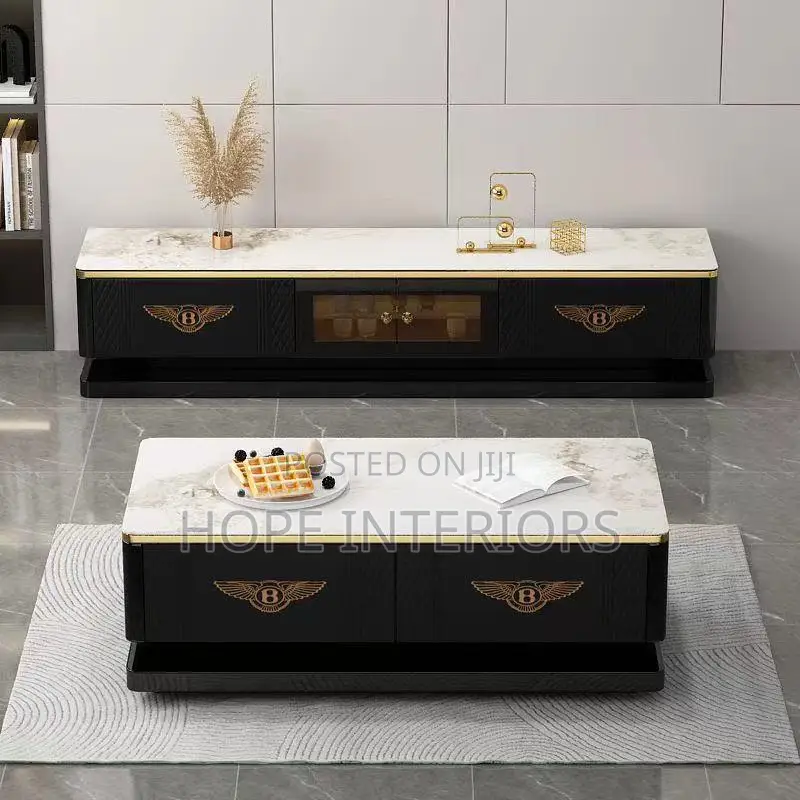 Marble Top Tv Stand With Center Table