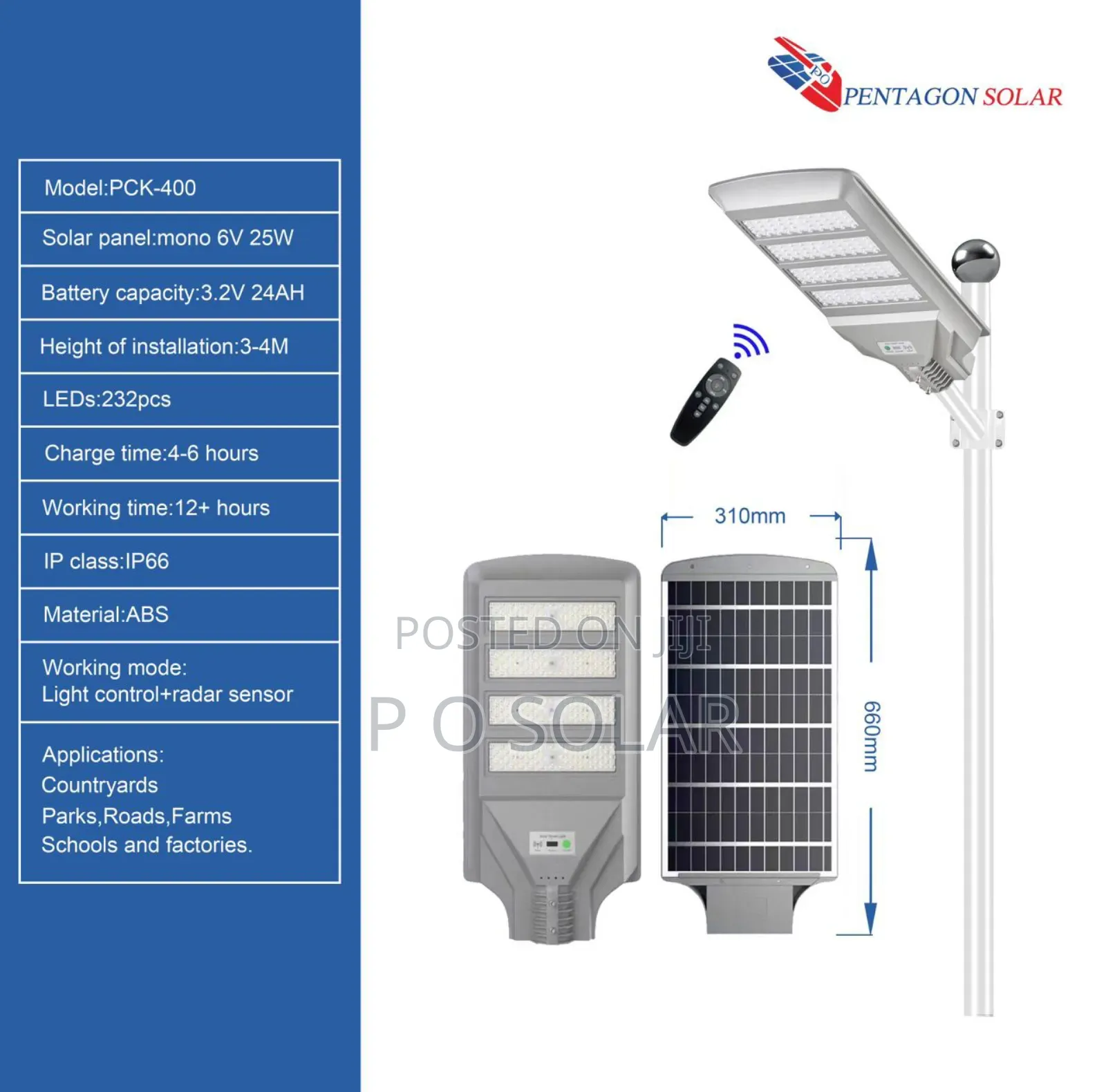 4line Pre Industrial All in One Solar Street Light