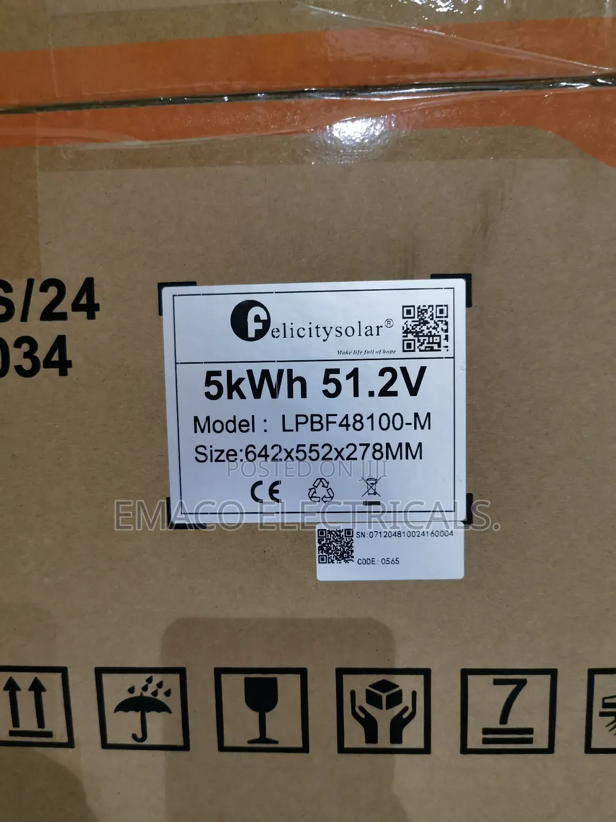 5kwh 51.2v / 48v Felicity Lifepo4 100A Lithium Battery