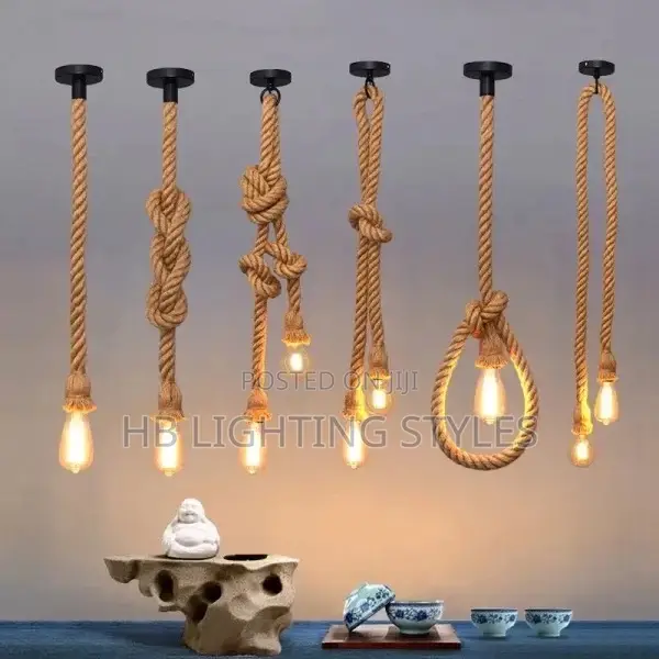 Rope Lamp Creative Country Edison Bulb Pendant