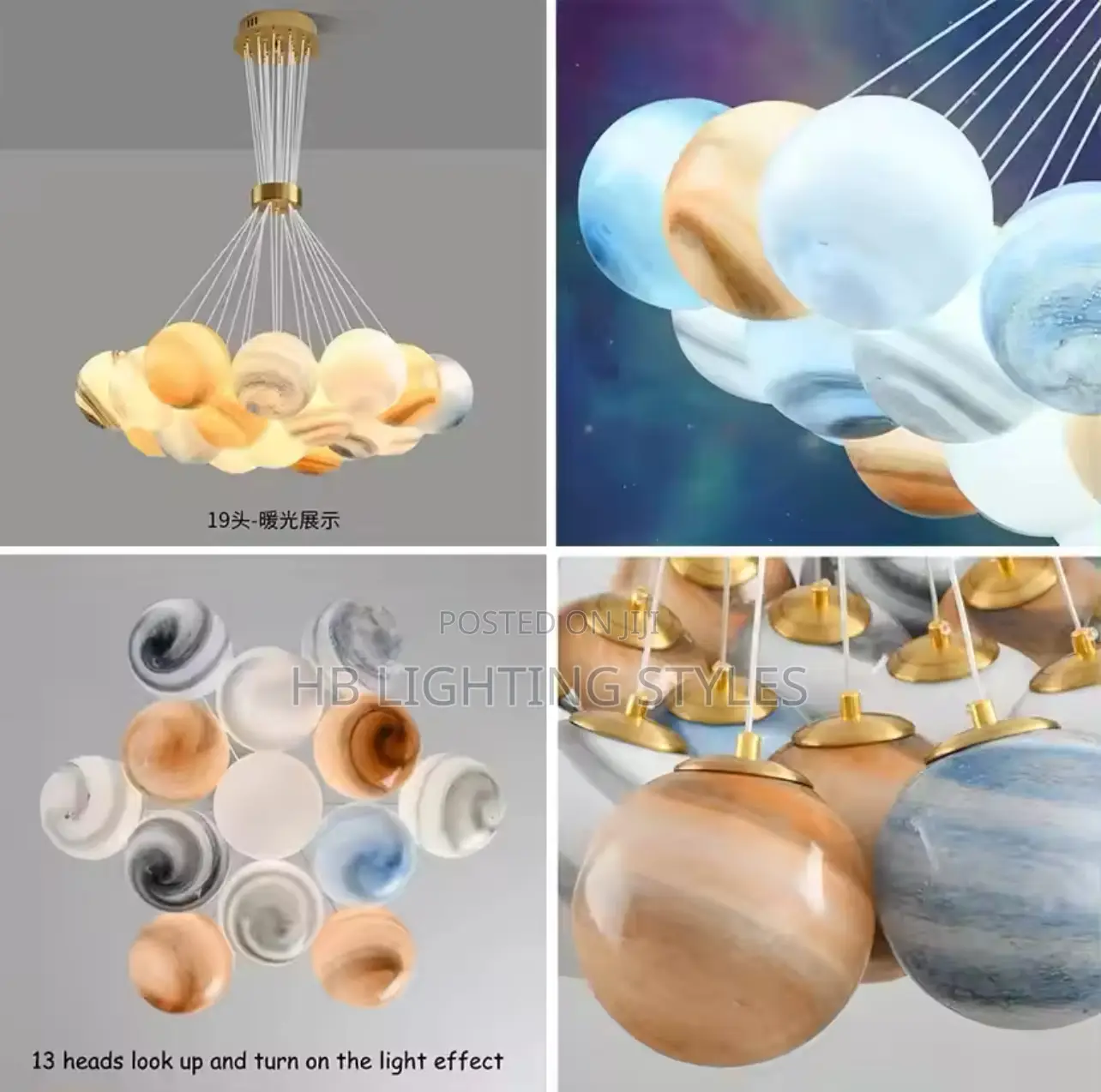 Creative Nordic LED Planets Glass Ball Pendant Lamp