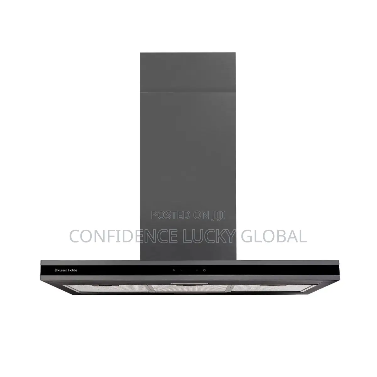 Russell Hobs 90cm Glass and Steel Island Cooker Hood - Black