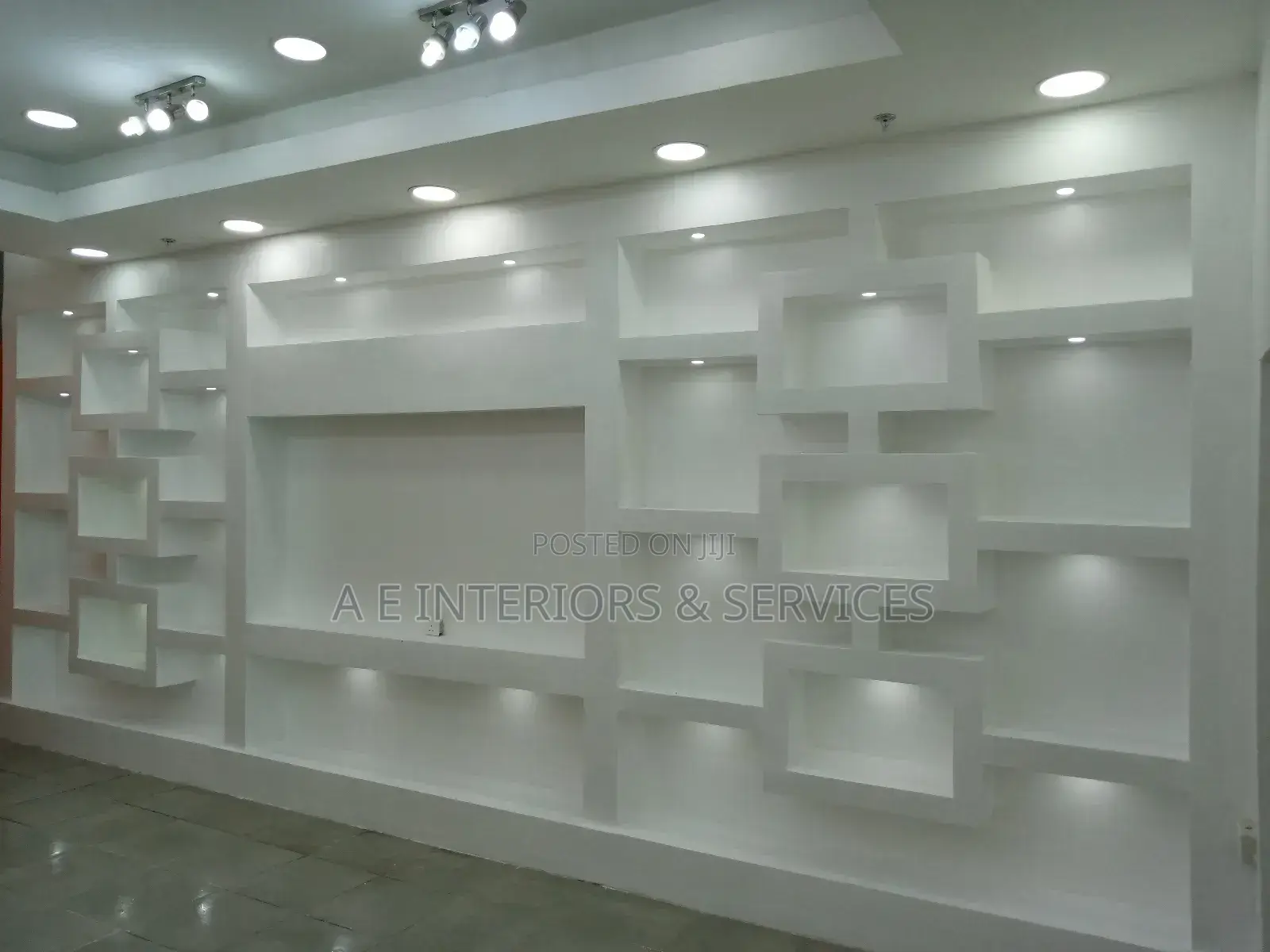 POP Ceiling, Tv Console, Skimming of Wall