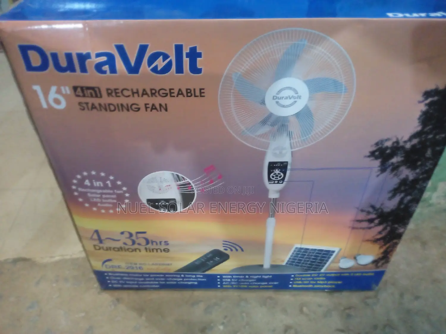 Best Quality Solar Rechargeable Fan 16 Inches 4in1