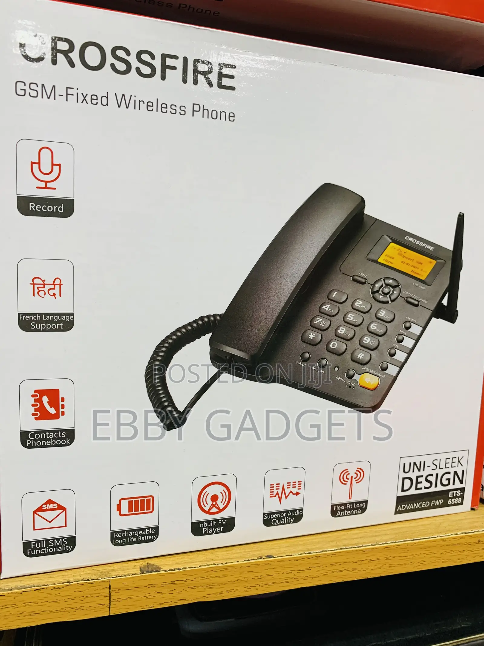 Crossfire Dual SIM GSM-Fixed Wireless Landline Phone With FM