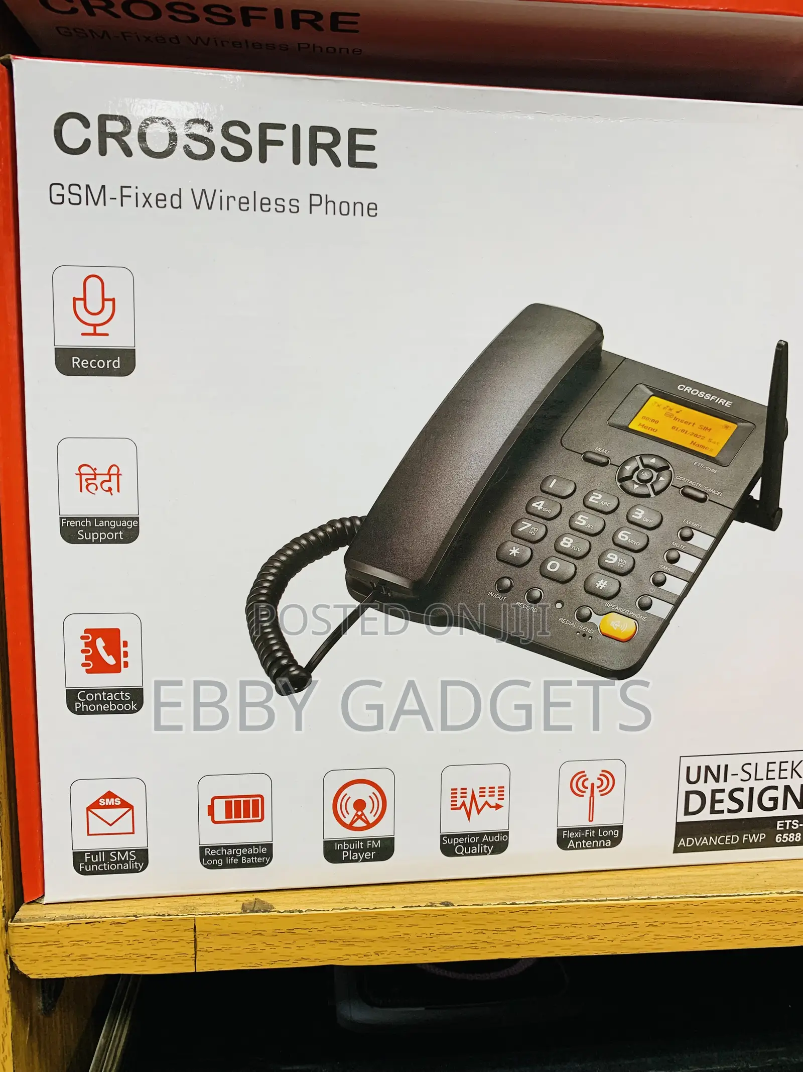 Crossfire Dual SIM GSM-Fixed Wireless Landline Phone With FM