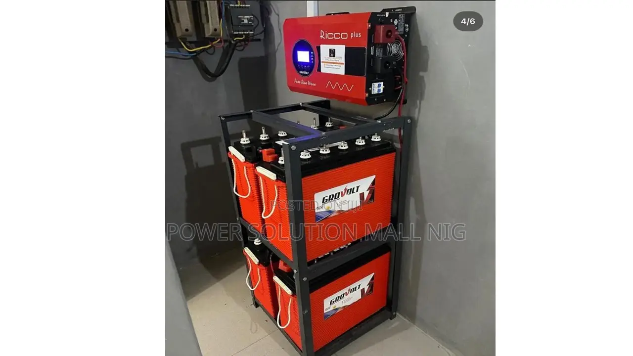 8kva/48v Grovolt Inverter + 4xsuper Batteries and Panels