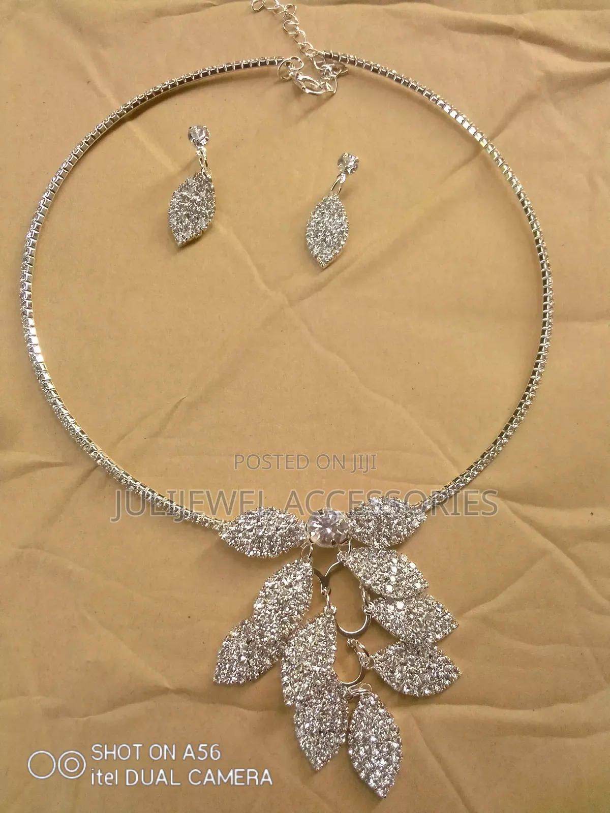 Cord Necklace and Earrings With Pendant