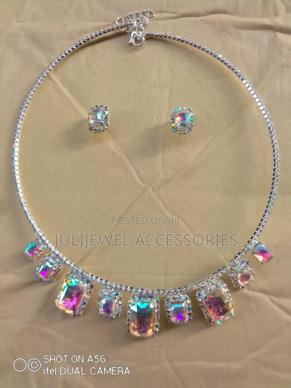Cord Necklace and Earrings With Pendant