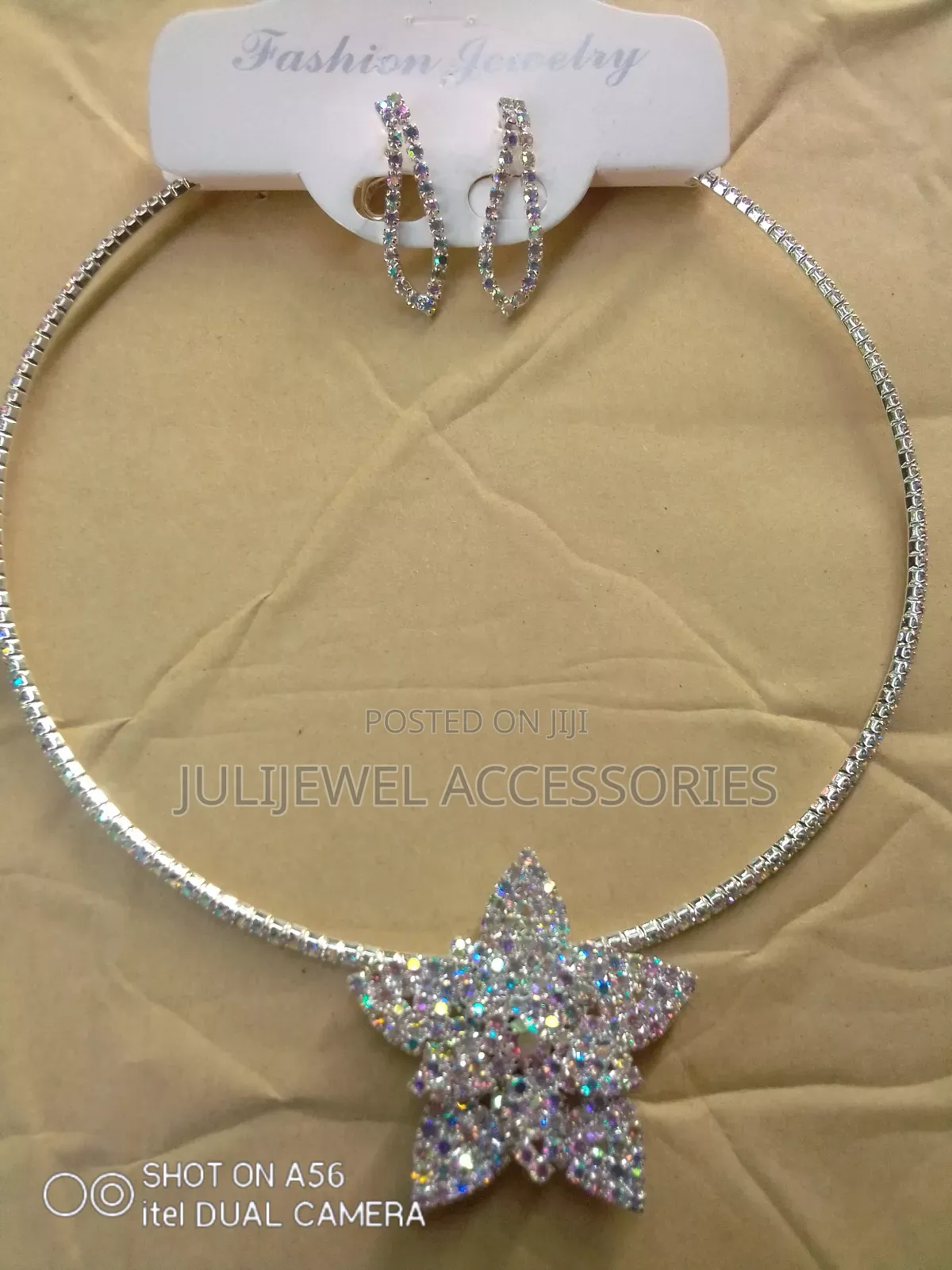 Cord Necklace and Earrings With Pendant