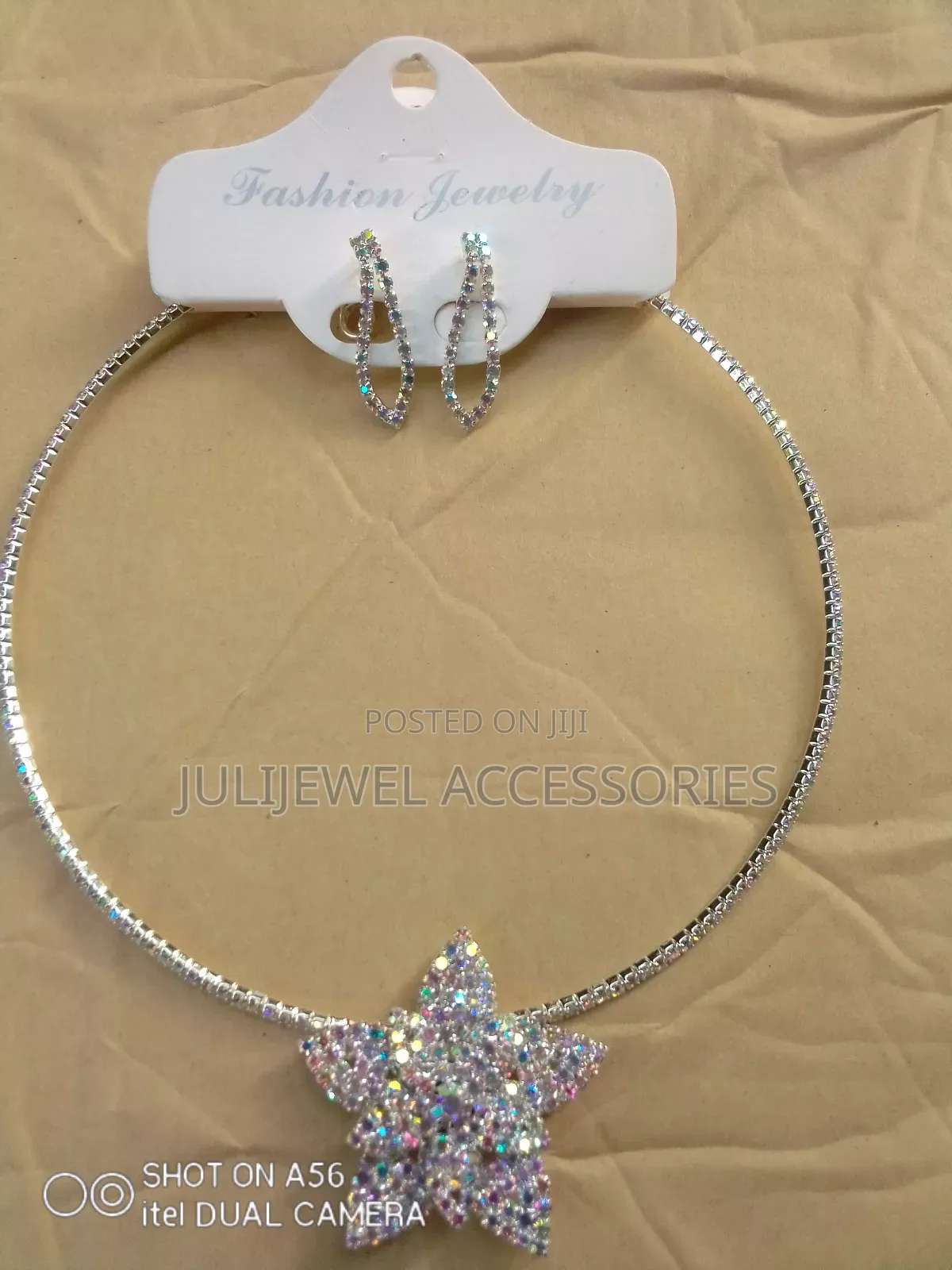 Cord Necklace and Earrings With Pendant