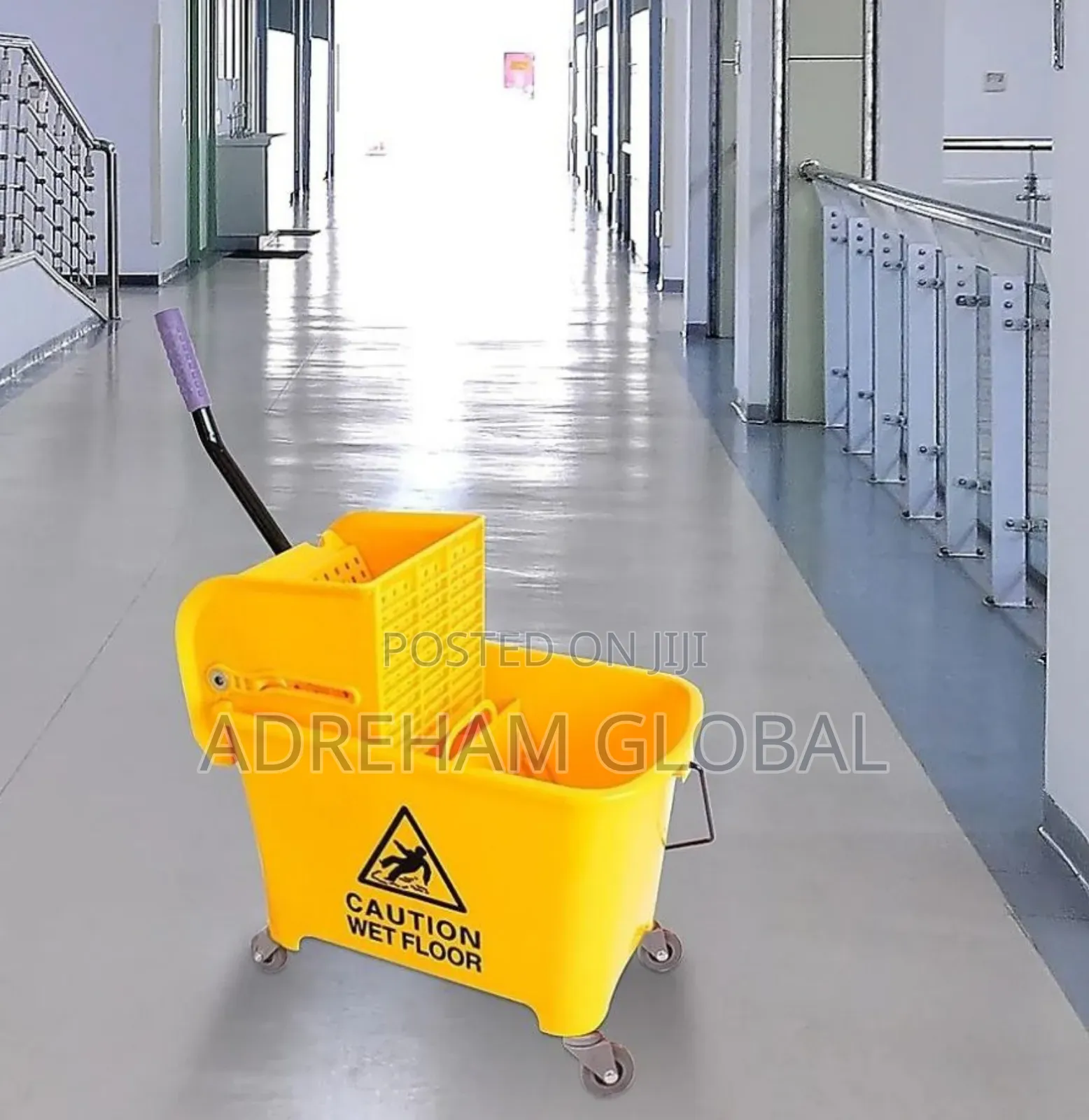 20litre Caution Mop Bucket With Wringer