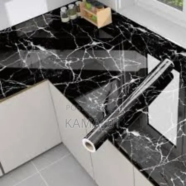 Marble Wallpaper Glossy Finished Material-- PVC
