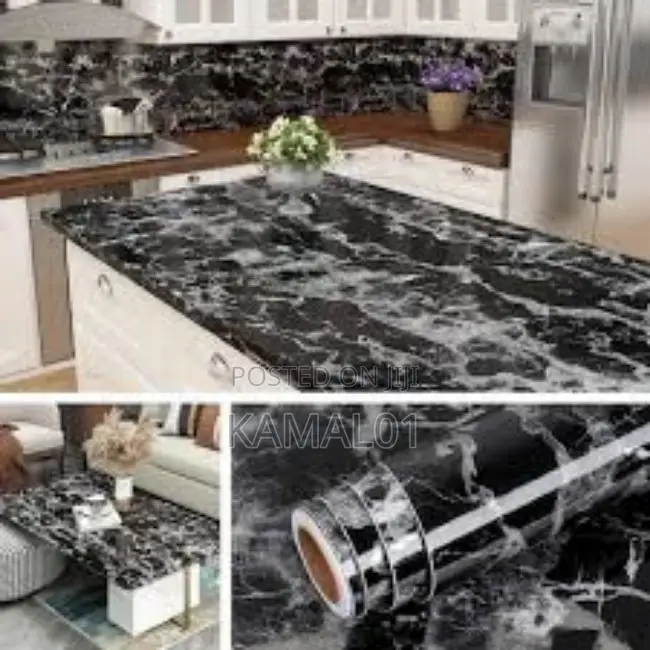 Marble Wallpaper Glossy Finished Material-- PVC