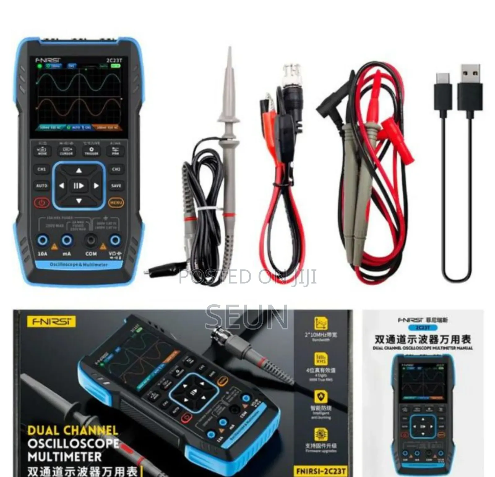 FNIRSI 2C23T Handheld Dual Channel 3-in-1