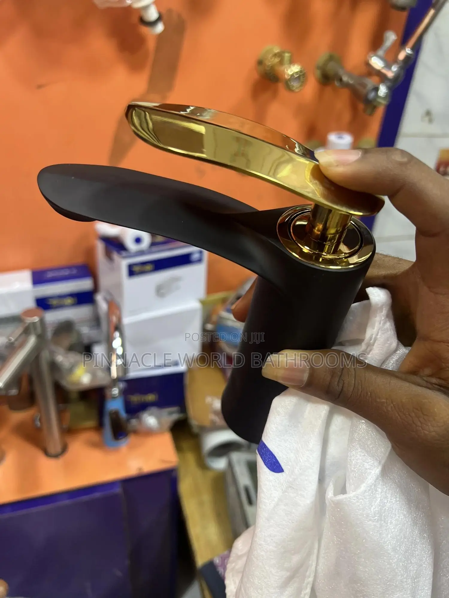 England Black and Gold Washing Hand Basin Mixer Tap