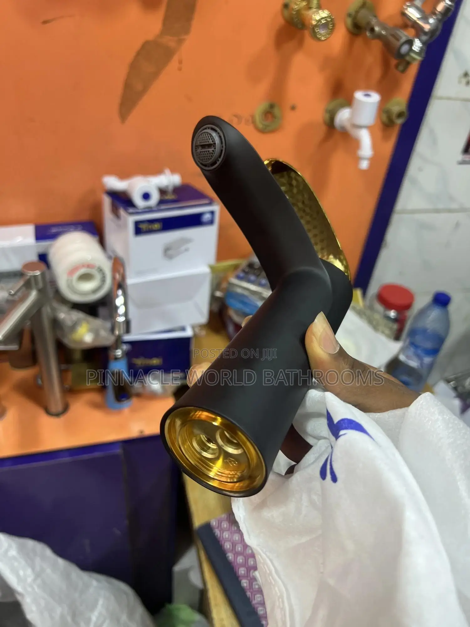 England Black and Gold Washing Hand Basin Mixer Tap
