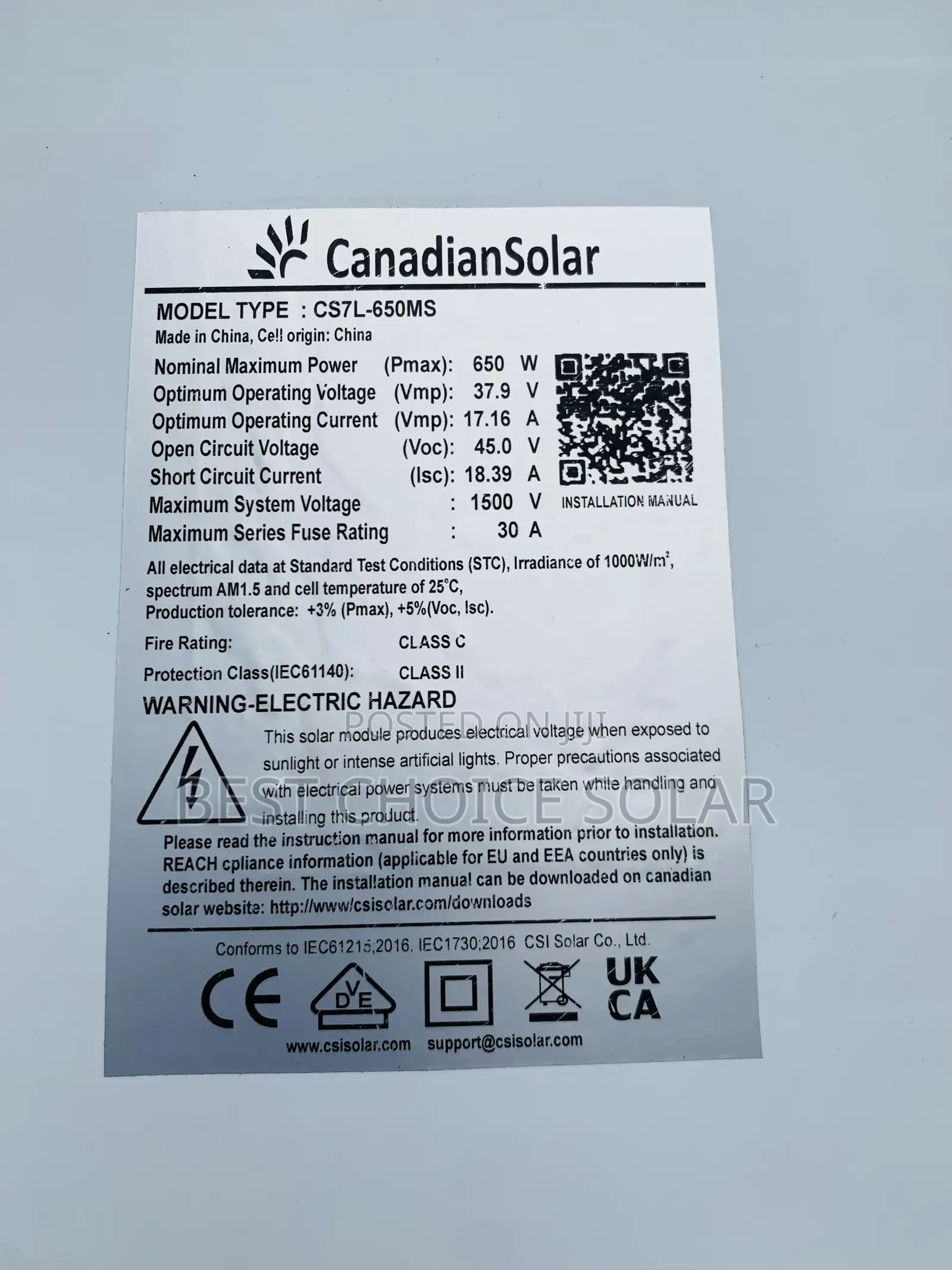 650watt Canadian Mono Solar Panels