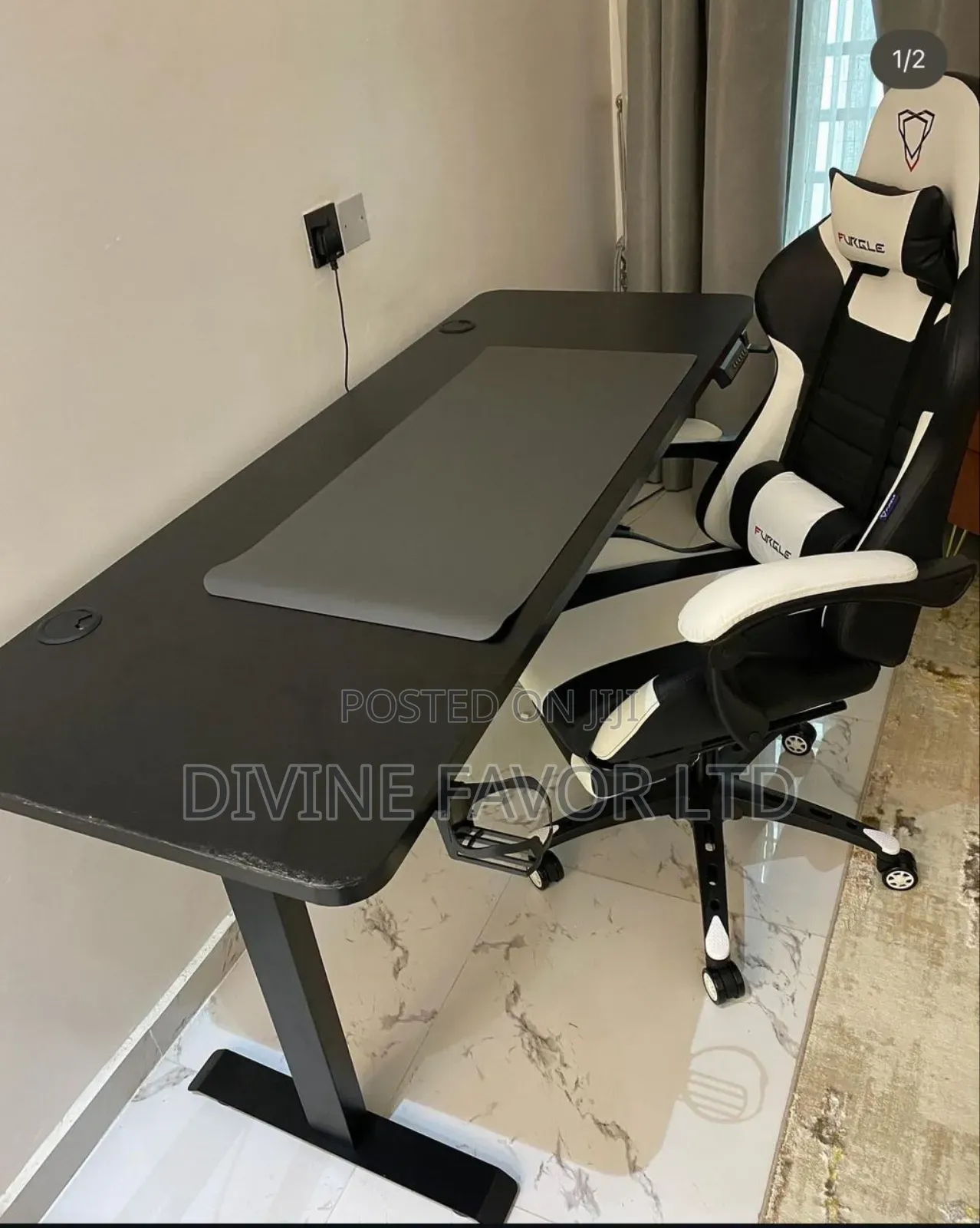 Adjustable Gaming Table and Gaming Chair.
